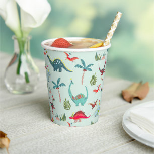 Dino Cute blauwe Kinderen Papieren Bekers