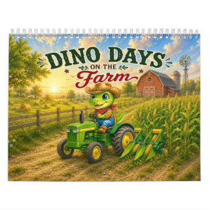 Dino-dagen op de boerderij muurkalender kalender