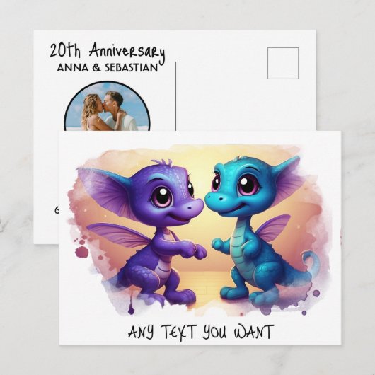 *~* Dino Dance AP48 FOTO Nodig Dragon Briefkaart u (Voorkant / Achterkant)