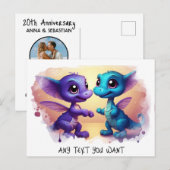 *~* Dino Dance AP48 Foto uitnodiging Dragon briefk (Voorkant / Achterkant)