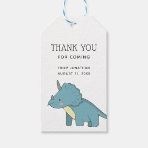 Dino Dank Je   Triceratops Dino Verjaardag Cadeaulabel