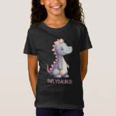 Dino Darling - gepersonaliseerde prehistorische pr T-shirt (Voorkant)