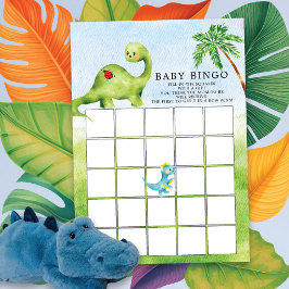 Dino Delight Baby shower Bingogame Kaart