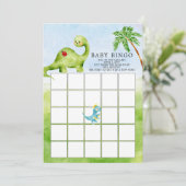 Dino Delight Baby shower Bingogame Kaart (Staand voorkant)