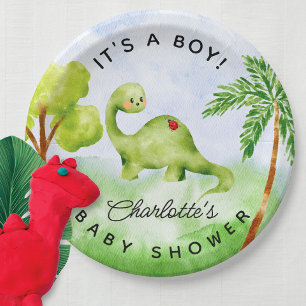 Dino Delight Baby shower Papier Borden Papieren Bordje