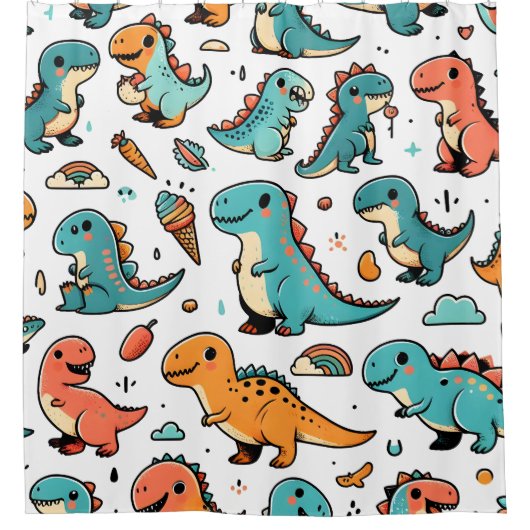 Dino Delight Douchegordijn (Voorkant)