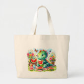 Dino Delight Grote Tote Bag (Voorkant)