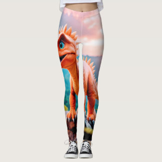Dino Delight: Mooie dinosaurus gedrukte Leggings" Leggings