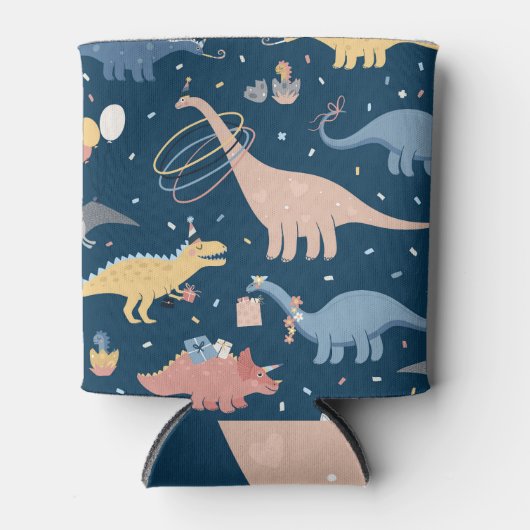 Dino Delight: Verjaardagsfeestplezier Blikjeskoeler (Voorkant)