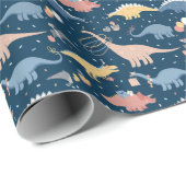 Dino Delight: Verjaardagsfeestplezier Cadeaupapier (Rol Hoek)