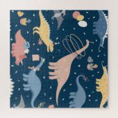 Dino Delight: Verjaardagsfeestplezier Legpuzzel (Horizontaal)