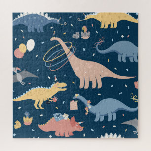 Dino Delight: Verjaardagsfeestplezier Legpuzzel