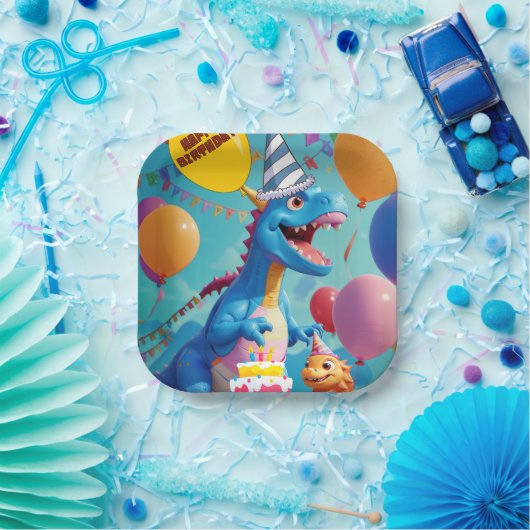 Dino Delight voor Kleine Roarers Papieren Bordje (Feest)