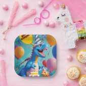 Dino Delight voor Kleine Roarers Papieren Bordje (Feest)