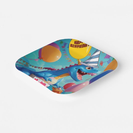 Dino Delight voor Kleine Roarers Papieren Bordje (Gebogen)