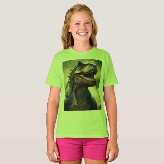 Dino Design Girls' Basic T-shirt (Voorkant volledig)
