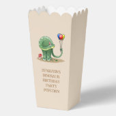 Dino die Ballonnen Houdt Popcorn Bedankdoosjes (Achterkant)