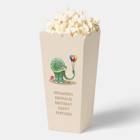 Dino die Ballonnen Houdt Popcorn Bedankdoosjes (Popped)
