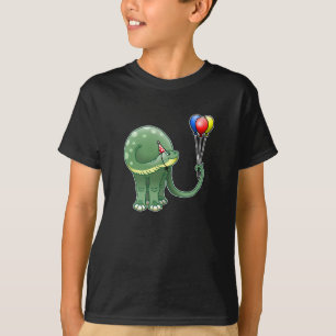 Dino die ballonnen vasthoudt t-shirt