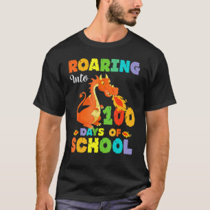 Dino die brult naar 100 dagen school kleding R T-shirt