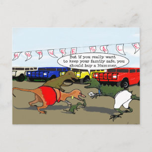 Dino die niet pro-milieu is stripverhaal briefkaart