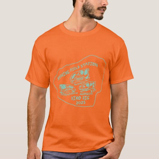 Dino Dig 2025 Neon Groen Print T-shirt (Voorkant)