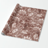 Dino Dig brown Cadeaupapier (Uitgerold)