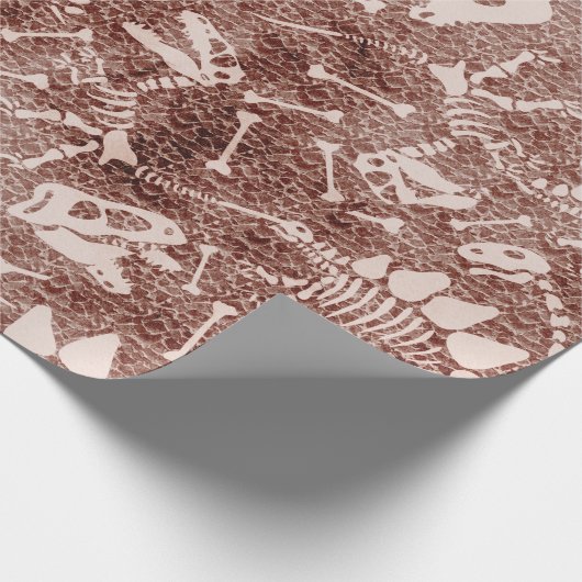 Dino Dig brown Cadeaupapier (Hoek)