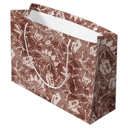 Dino Dig brown Groot Cadeauzakje (Achterkant Gekanteld)