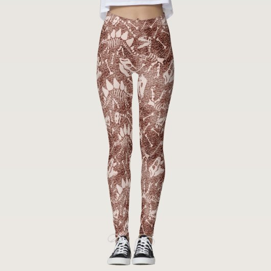 Dino Dig brown Leggings (Voorkant)