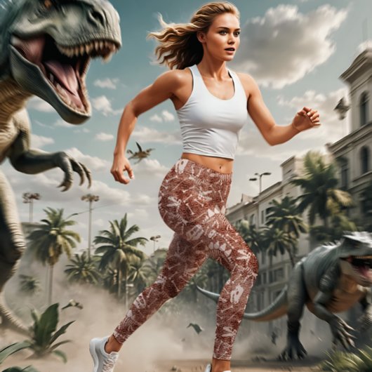 Dino Dig brown Leggings