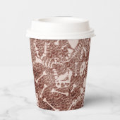 Dino Dig brown Papieren Bekers (Achterkant)