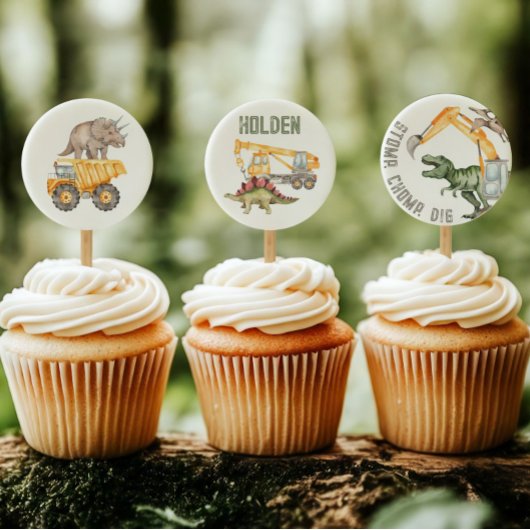 Dino-Dig Cupcake Topper Sheet
