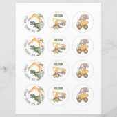 Dino-Dig Cupcake Topper Sheet (Voorkant)