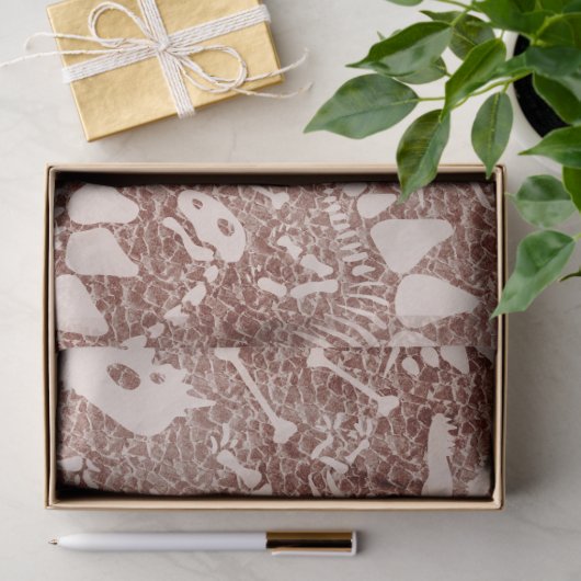 Dino Dig Dino botten bruin Tissuepapier (Geschenk)