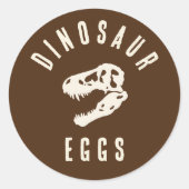 Dino Dig Dinosaurus Eieren Uitgraving Verjaardagst Ronde Sticker (Voorkant)
