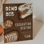Dino Dig Dinosaurus opgravingsstation Party Reclamebord Met Voetstuk