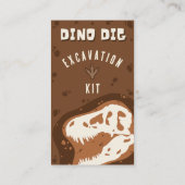 Dino Dig Dinosaurus Uitgraving Kit Favor Kaarten (Achterkant)