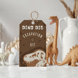 Dino Dig Dinosaurus Uitgraving Kit Favor Tags Cadeaulabel