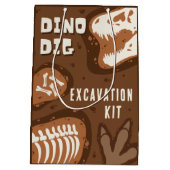 Dino Dig Dinosaurus Uitgraving Kit Feestgeschenk B Medium Cadeauzakje (Achterkant)