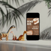 Dino Dig Dinosaurus Uitgraving Verjaardagsfeest Kaart