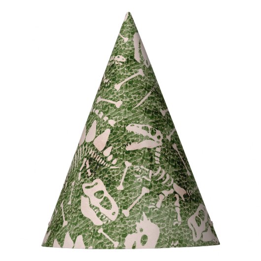 Dino Dig green Feesthoedjes (Voorkant)