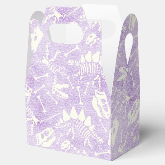Dino Dig lavender Favor Box Bedankdoosjes (Geopend)