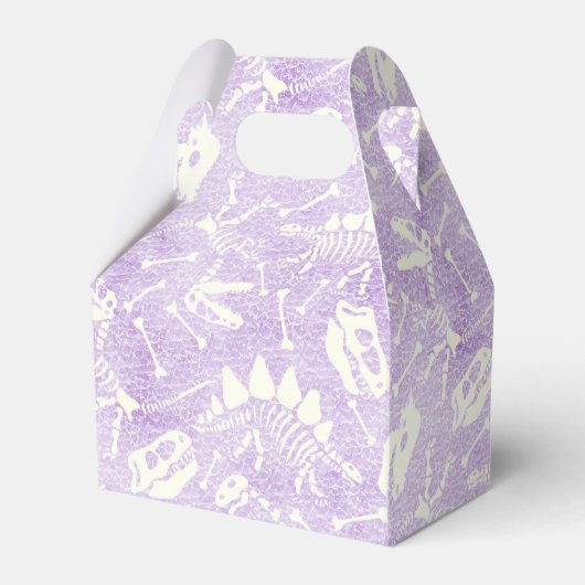 Dino Dig lavender Favor Box Bedankdoosjes (Voorkant Zijde)