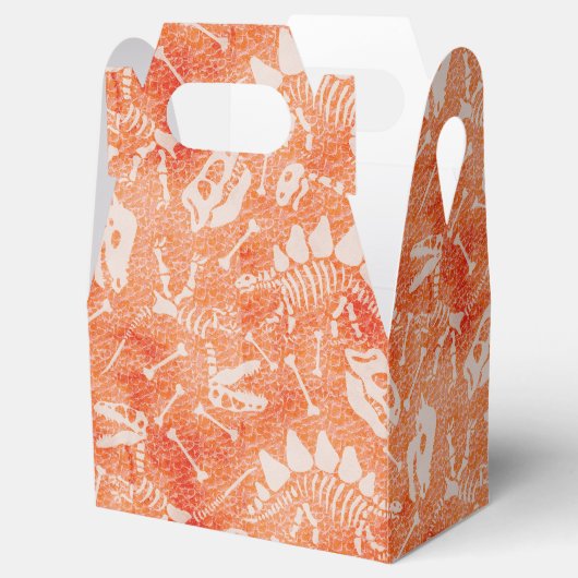 Dino Dig oranje Favor Box Bedankdoosjes (Geopend)