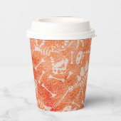 Dino Dig oranje papierbekertjes Papieren Bekers (Achterkant)