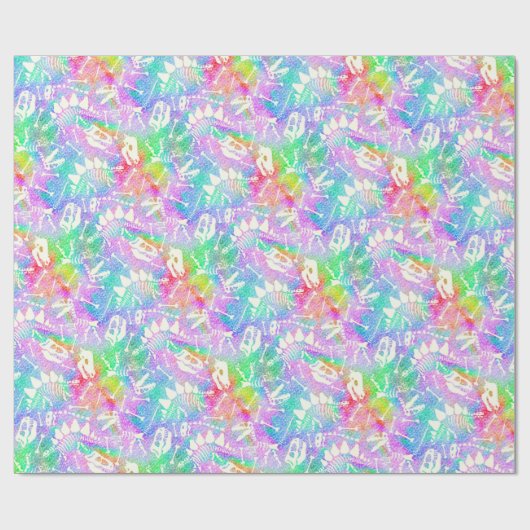 Dino Dig-regenboog Cadeaupapier (Vlak)