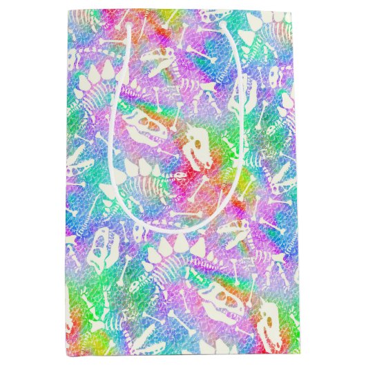 Dino Dig-regenboog Medium Cadeauzakje (Voorkant)