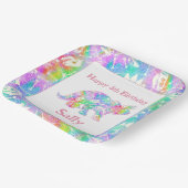 Dino Dig-regenboog Papieren Bordje (Gebogen)