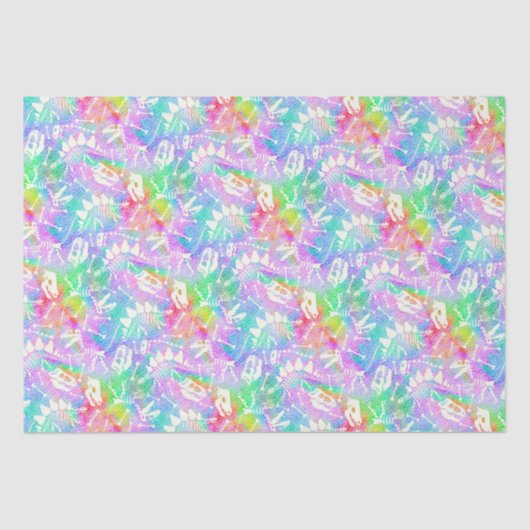 Dino Dig-regenboog Tissuepapier (Voorkant)